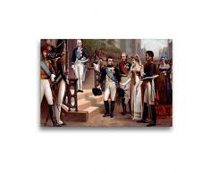 Calvendo Premium Textil-Leinwand 45 cm x 30 cm quer, KÃ¶nigin Luise und Napoleon 1807 in Tilsit | Wandbild, Bild auf Keilrahmen, Fertigbild auf echter Leinwand, Leinwanddruck Menschen Menschen