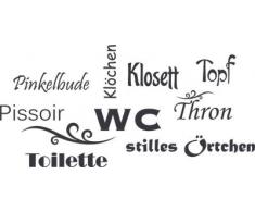 Graz Design 650160_57_073 Wandtattoo Deko fr Bad Sprche Wand Aufkleber fr Badezimmer Toilette WC stilles rtchen Dekoration 118x57cm Dunkelgrau