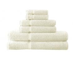 Amrapur Overseas Luxury Spa Collection Handtuch-Set, sehr weich, 650 g/m², 100% gekämmte Baumwolle, elfenbeinfarben, 6-teilig