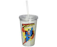 Superman Acrylic Tumbler Cup with Straw by Spoontiques