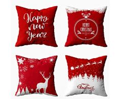 Shorping Kissenbezüge, Schneeflocken-Dekoration, 16 x 16 cm, mit Reißverschluss, Weihnachtsmotiv, Retro, für Zuhause, Sofa und Bettwäsche Asiatisch 20X20 Set of 4 Multi 10