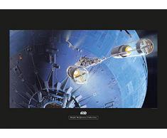 Komar Wandbild Star Wars Classic RMQ Death Star Attack | Kinderzimmer, Jugendzimmer, Dekoration, Kunstdruck | ohne Rahmen | WB130-70x50 | Größe: 70 x 50 cm (Breite x Höhe)