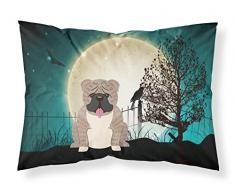 Caroline s Treasures bb2316pillowcase Halloween Scary English Bulldog Grau gestromt Stoff Kissenbezüge, Standard, Multicolor