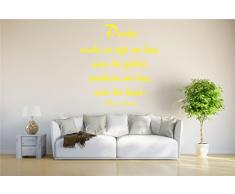 INDIGOS WG10020-22 Wandtattoo w020 Spruch Marc Aurel Denke nicht so oft an das was dir fehlt sondern an das was du hast 80 x 78 gelb