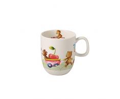 Villeroy & Boch Hungry as a Bear Kinderbecher mit Henkel, 250 ml, Premium Porzellan, Weiß/Bunt