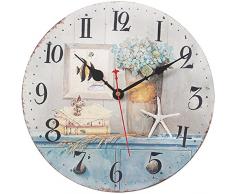 Yesee 30,5 cm Lautlos Wand Uhr 12 inch Starfish