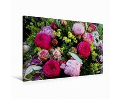 Premium Textil-Leinwand 120 x 80 cm Quer-Format Bunter Blumenstrauss | Wandbild, HD-Bild auf Keilrahmen, Fertigbild auf hochwertigem Vlies, Leinwanddruck von Martina Cross