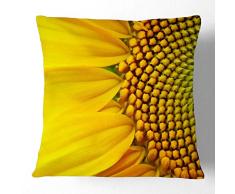 BIG Box Art 1 x Dekokissen mit Bezug der gelben Sonnenblume (1) Art Design, weiches Überwurfkissen für Sofa, Stuhl oder Bett mit Innenkissen, anthrazit, 58,4 x 58,4 cm