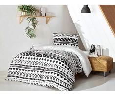 EnLora Home Steppdecke für Einzelbett, XL, Black White, 155 x 200 cm, 2 Stück