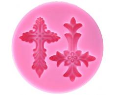 DeColorDulce Kreuze Neue Backform, Silikon, Pink, 16 x 10 x 3 cm