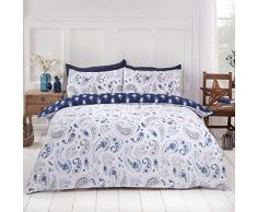 Dreamscene Wende-Bettwäsche-Set, Paisleymuster, Marineblau Persisches Paisley, Einzelbett