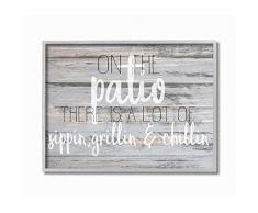 Stupell Industries Texturiertes Wort Design auf Terrasse, Landhausstil, Mehrfarbig