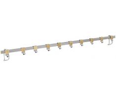Wenko 54808100 Hakenleiste Premium mit 10x Haken-Wandleiste, Küchen-Reling, Metall vernickelt, 80 x 4 x 2,5 cm, silber matt