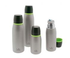 Jata Thermoskanne, 0,75 l, Schwarz, Grün, Grau, Edelstahl, klein