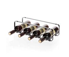 Home Zone Weinregal, stapelbar, modulares Design, für bis zu 4 Flaschen (Ölgeriffelte Bronze)