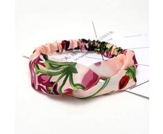Axgo HSHB06 Stirnbänder elastisch Turban Head Wrap Style Deko-Schal Haarband Zubehör für Damen, Rosa