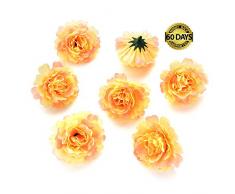 Silkflowers.com Seidenblumen in Großhandel, Kunstblumen, Kunstblumen, für Hochzeit, Party, Garten, Dekoration, 4,5 cm, 30 Stück gelb