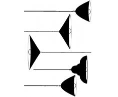 Plage Deko Wandaufkleber Lampen 48X68CM, Vinyl, Black, 68 x 0.1 x 47,7 cm