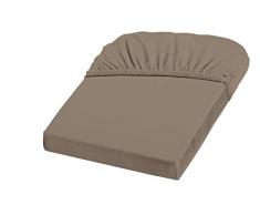 Fleuresse Comfort XL-Jerseyspannlaken, GrÃ¶Ãe 100 x 200 cm, passend auch fÃ¼r 90/100 x 200/220 cm, Fb. Taupe, geeignet fÃ¼r Boxspring-Betten und Wasserbetten