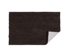 uxcell Chenille-Badevorleger, weicher und saugfähiger Mikrofaser-Zottelteppich, Rutschfester Läufer für Badewanne, Badezimmer, Duschmatte, maschinenwaschbar, langlebige Teppiche 20x32 Kaffeebraun