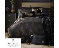 Laurence Llewelyn-Bowen Bettwäsche-Set, Jacquard, gewebt, schwarz/Gold, Doppelbett