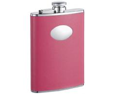 VisolBritney Flachmann, Leder, Edelstahl, Pink 8-Ounce rose
