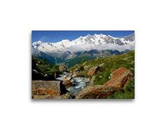 Premium Textil-Leinwand 45 x 30 cm Quer-Format Kreuzboden mit Mischabelgruppe | Wandbild, HD-Bild auf Keilrahmen, Fertigbild auf hochwertigem Vlies, Leinwanddruck von Günter Franz Müller Fotografie