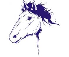 INDIGOS 4051095055877 Wandtattoo w616 Pferd Wandaufkleber in 3 Größen, 120 x 66 cm, blau