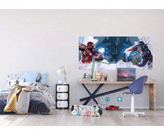 AG Design FTDH 0658 Avengers Iron Man Marvel, Papier Fototapete Kinderzimmer - 202x90 cm - 1 Teil, Papier, multicolor, 0,1 x 202 x 90 cm
