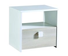 Demeyere Easy Nachttisch, MDF (Mitteldichte Holzfaserplatte), weiß, 43x33x42 cm