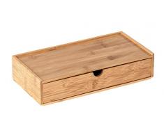 Wenko Bambus Box Terra mit Schublade - Aufbewahrungsbox, Badkorb, Bambus, 28 x 6 x 14 cm, Braun