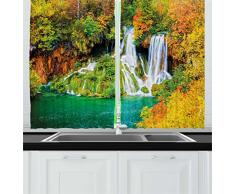 Ambesonne Küchengardine, Mehrfarbig 55 X 39 Petrol