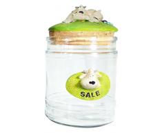 Paolo klare Kuh Alice Dose Kaffee, Glas/marmoresina/Kork, Mehrfarbig, 10 x 10 x 17 cm, 2 Stück