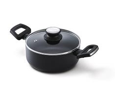 Kitchen Fun Salsa Kochtopf mit Deckel 20 cm, Aluminium, Schwarz