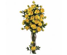 Nearly Natural 2126-YL Deko-Stiel Pfingstrose mit Blättern, 96,5 cm, gelb, 12 Stück