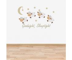 60 Second Makeover Limited Volle Farbe Zählen Schaf Neutrale Kinderzimmer Wandsticker Aufkleber Goodnight Schlaf Gut Babyzimmer Kinderzimmer