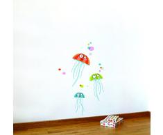 Adzif L6054AJV5 Wandaufkleber Quallen, Mehrfarbig