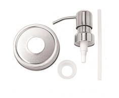 GLOREX Seifenspender Deckel mit Pumpe, Aluminum, Silber, 17 x 11.6 x 2 cm