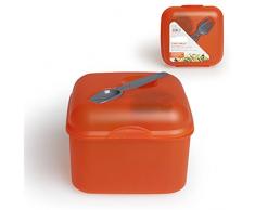 Excelsa Take Away Behälter Polypropylen Salatschüssel 14x14x11 cm Arancio, Grigio