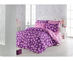 Eponj Home Bettwäsche-Set für Doppelbett 200 x 220 cm Viola Rosa