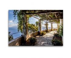 Premium Textil-Leinwand 120 x 80 cm Quer-Format Garten der Villa San Michele auf Capri, Italien | Wandbild, HD-Bild auf Keilrahmen, Fertigbild auf hochwertigem Vlies, Leinwanddruck von Christian Müringer