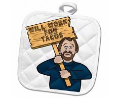 3dRose Topflappen, weiß, 20,3 x 20,3 cm