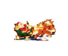 Viscio Trading 172971 Plaque zweiseitige Weihnachtsmann, Kunststoff, Mehrfarbig, 45 x 23 x 2 cm