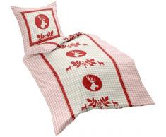 fleuresse 432968 Fb. 4 Flanell-Bettwäsche, 155 x 220 cm, rot