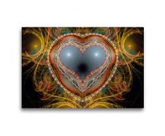 Calvendo Premium Textil-Leinwand 75 cm x 50 cm quer, EIN Motiv aus dem Kalender Ich Liebe Dich 2017 - Deutsch | Wandbild, Bild auf Keilrahmen, Fertigbild auf Das Herz mit Perlen Menschen Menschen