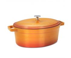 essenso Chambery 3 Schicht emailierten orange Gusseisen oval Dutch Oven 4.3 QT