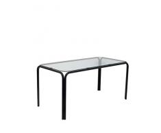 Piqueras Y Crespo (PIQU7) Tisch Vega Gehäuse schwarz Glas transparent Empfangstisch, Einheitsgröße