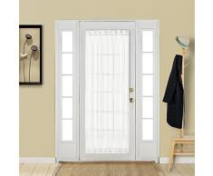 aquazolax Sheer Voile Französische Tür Vorhang Panel, Polyester-Mischgewebe, beige, 2 Panels, 54W x 72L