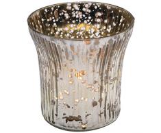 Insideretail Wedding Mercury Silver Tea Light Holders-with Distressed Foil, Set of 24, Glas, 45x45x10 cm