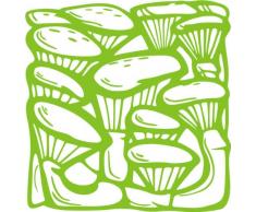 INDIGOS/Wandaufkleber-e58 schöne Pilze Blätterwerk Blatt Blüte Blumen Pflanzen Ranke 80x77cm-gelbgrün, Vinyl, lindgrün, 80 x 77 x 1 cm
